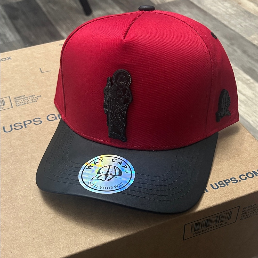 Red and Black Cap with Logo